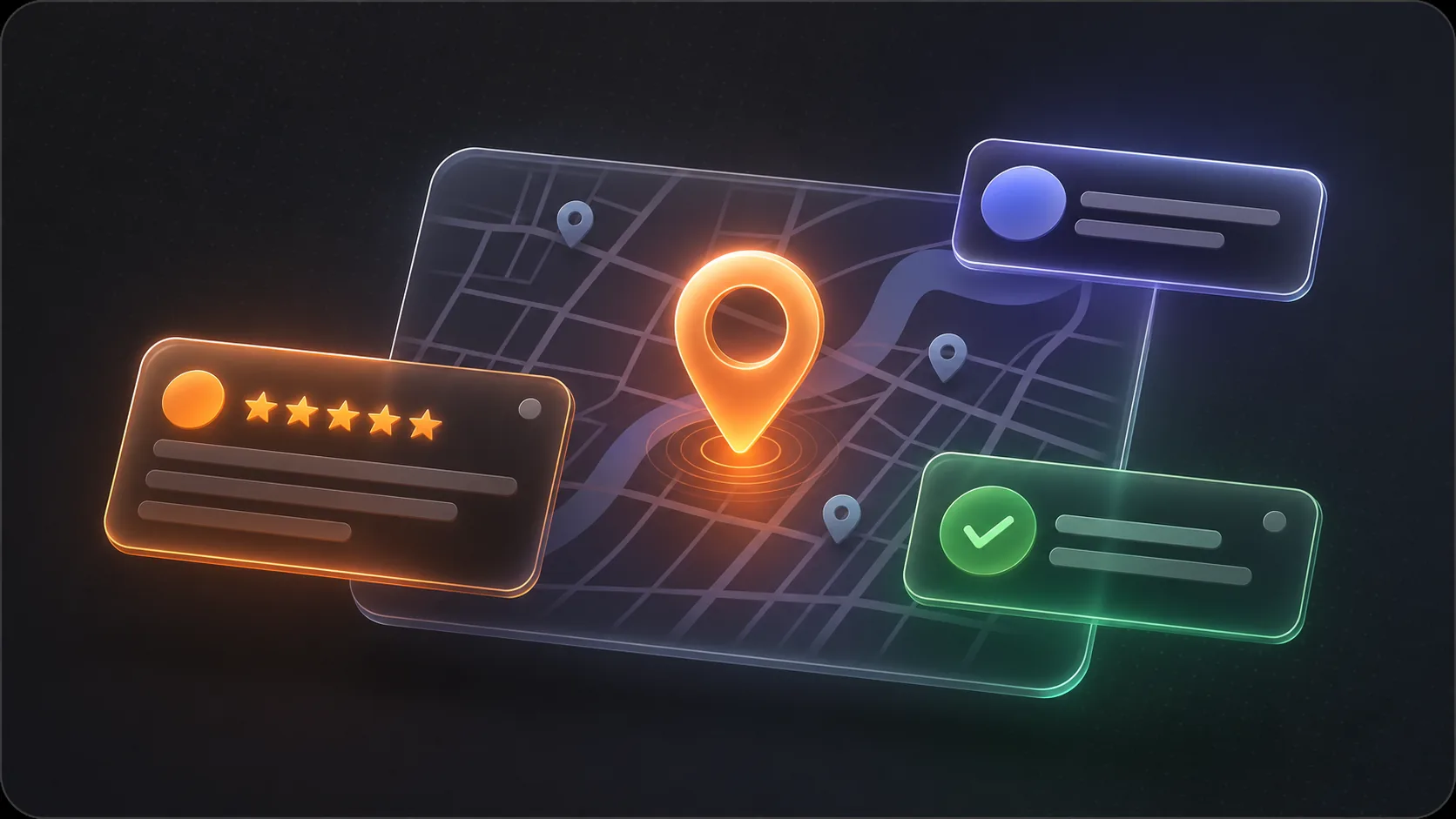 3D-обложка с картой, новым отзывом и статусом мониторинга